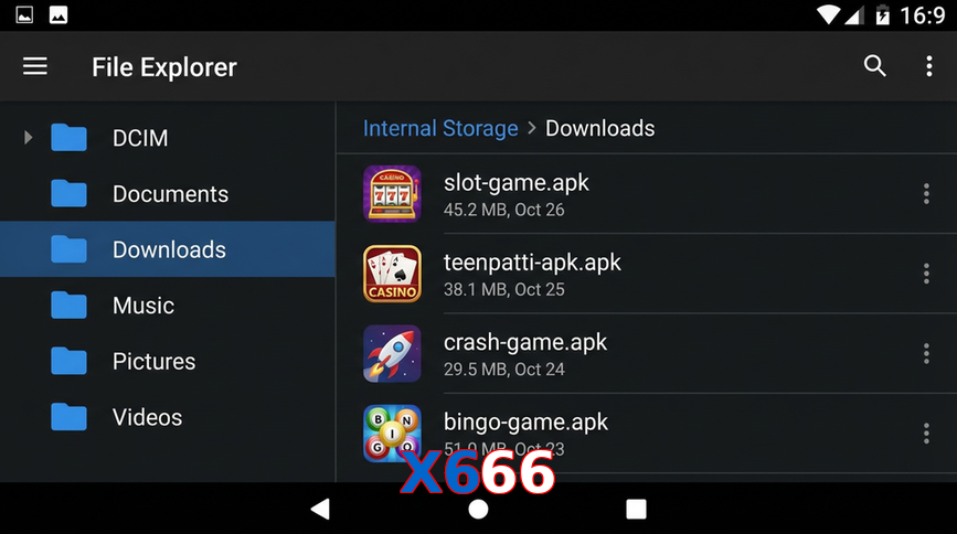Main screen of X666 gameapk page for PK players